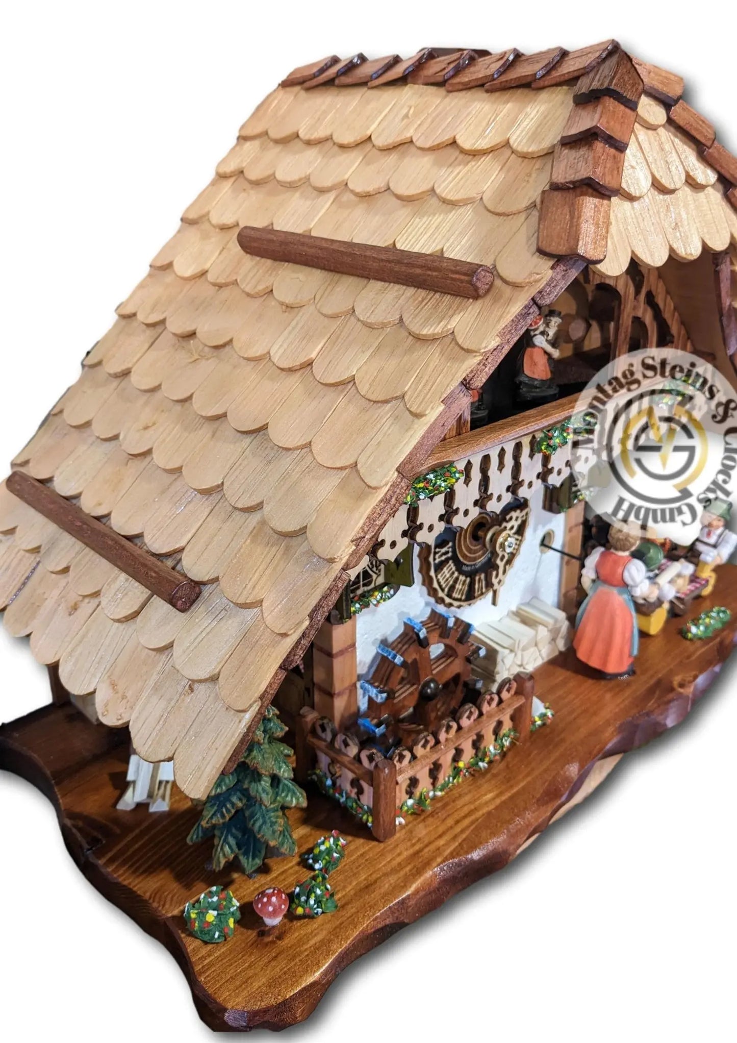 Beer drinker and rolling pin, 1-day clock with music Hoenes