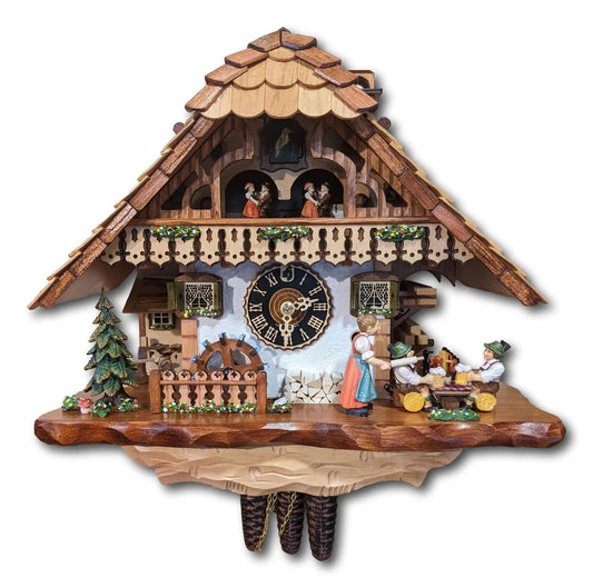 Beer drinker and rolling pin, 1-day clock with music Hoenes