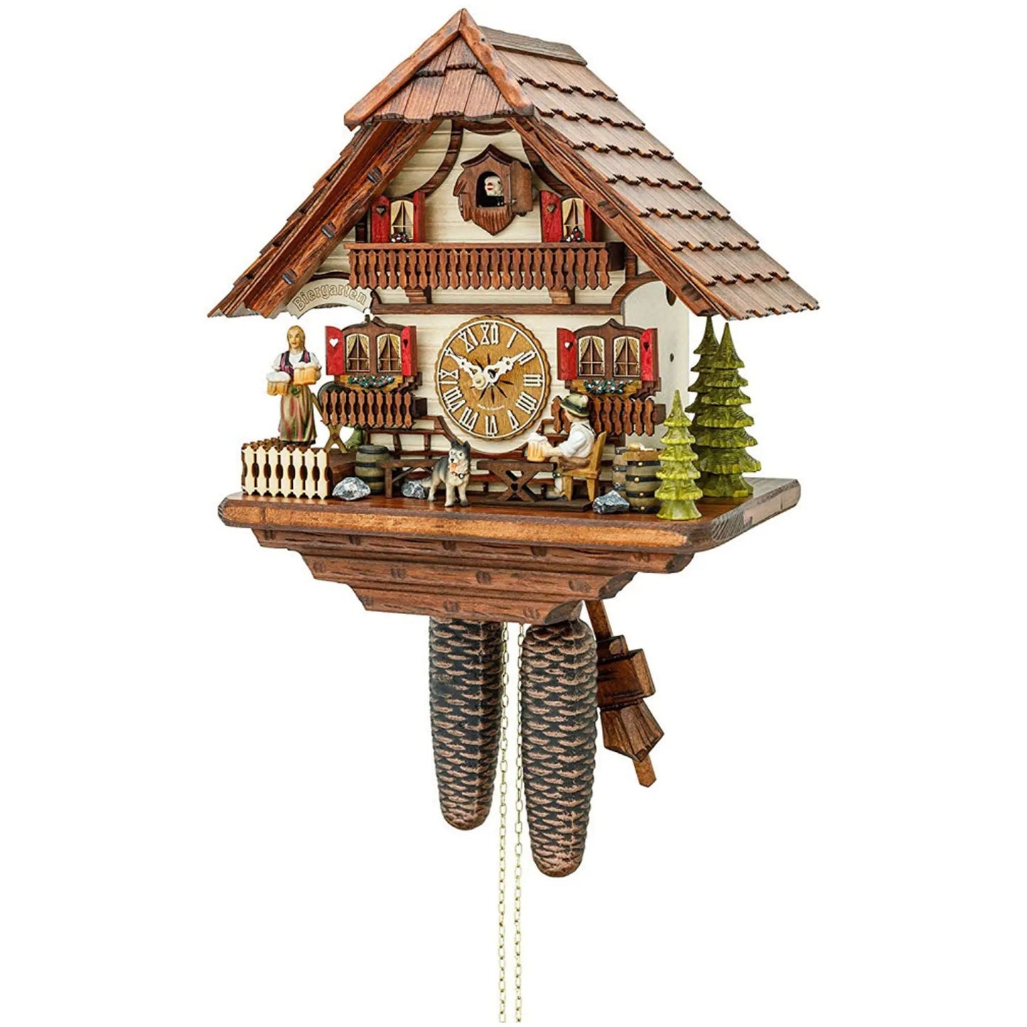 Beer drinker with waitress 8 days cuckoo clock Hekas
