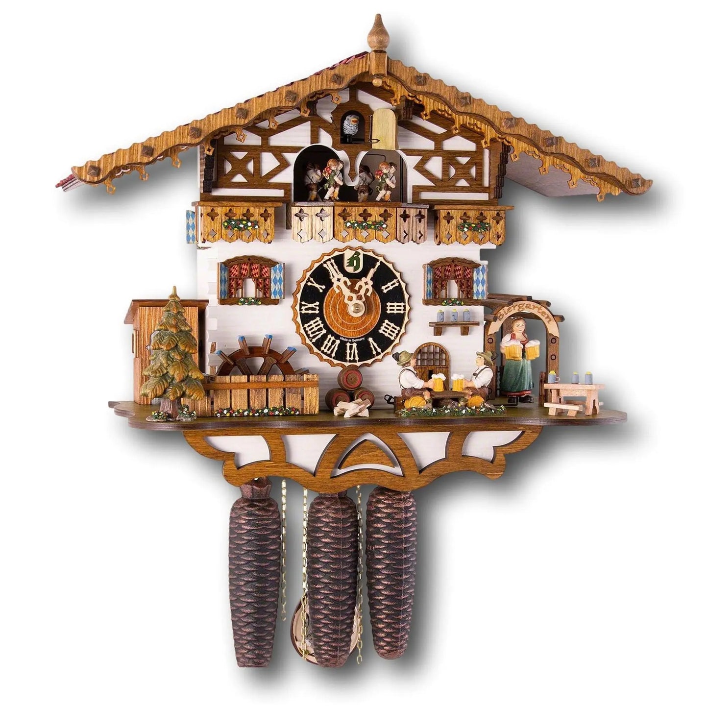 Beer garden with Zenzi 8 days cuckoo clock with music Hoenes