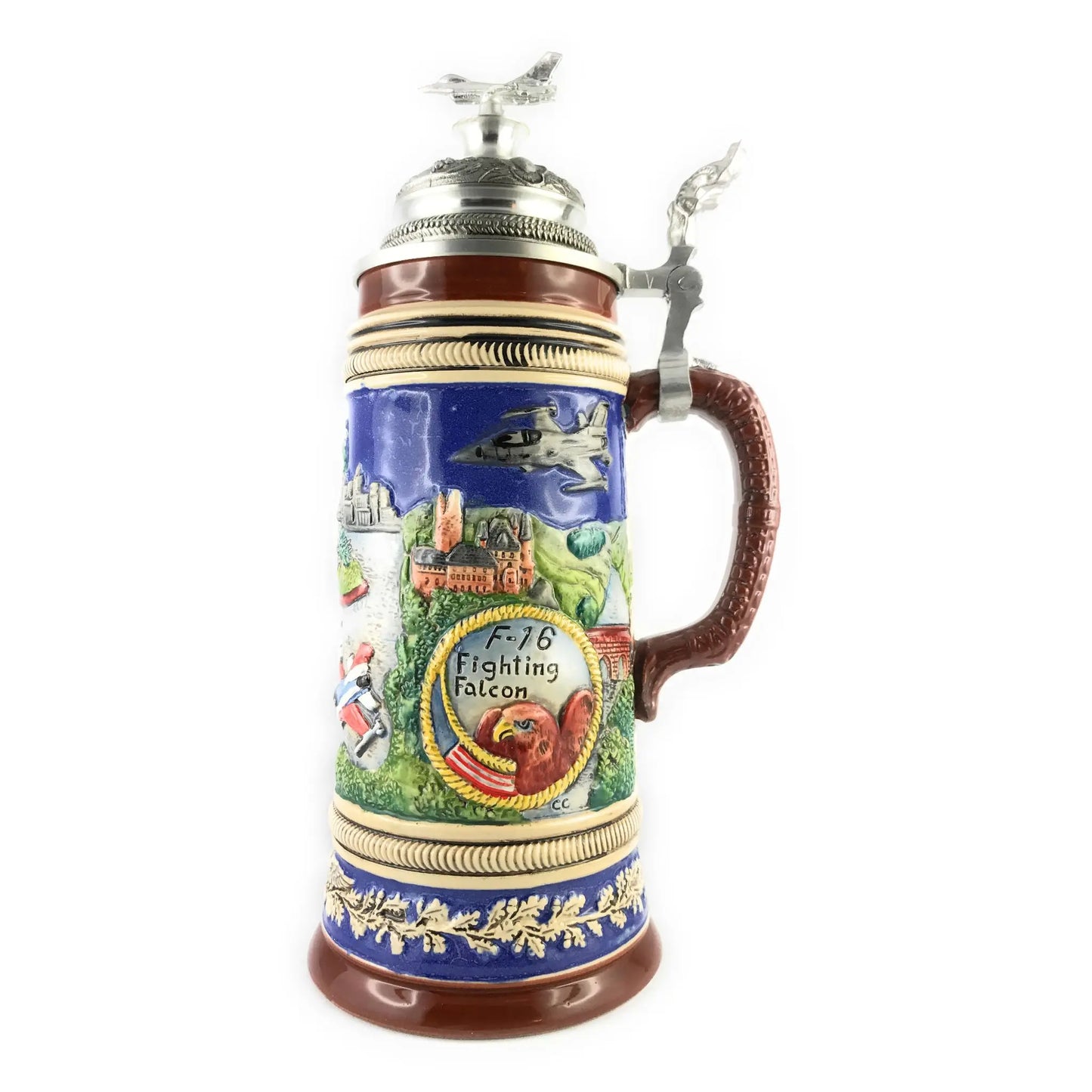 Beer mug F16 fighter jet 0,75L limited 3000 pieces Montag Steins & Clocks