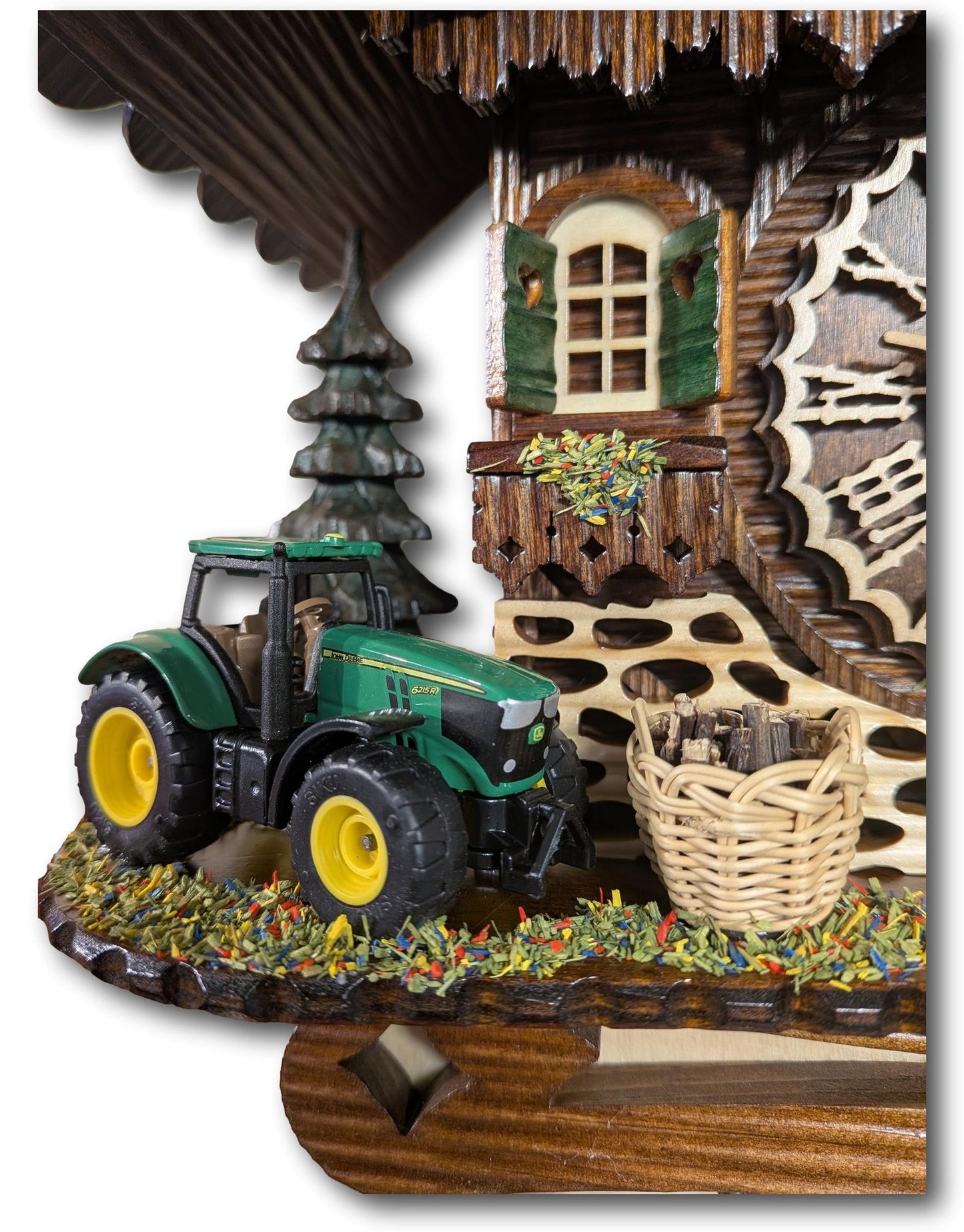 Black Forest Cuckoo Clock with Tractor – Quartz Movement – Chalet Style – Light Sensor Night Shut-Off – Trenkle Uhren – Made in Germany Trenkle