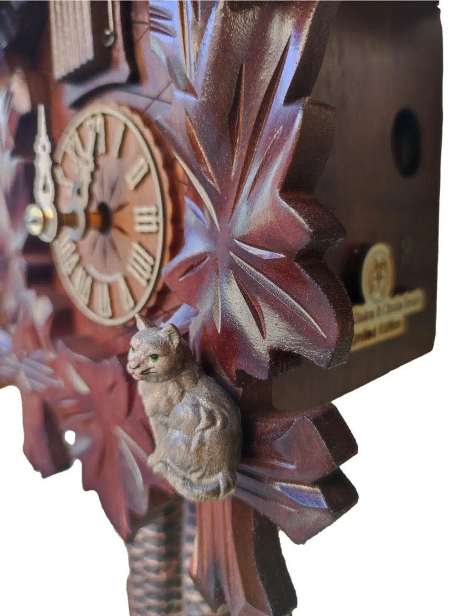 Classic cuckoo clock with a cat 1 day - Montag Steins & Clocks