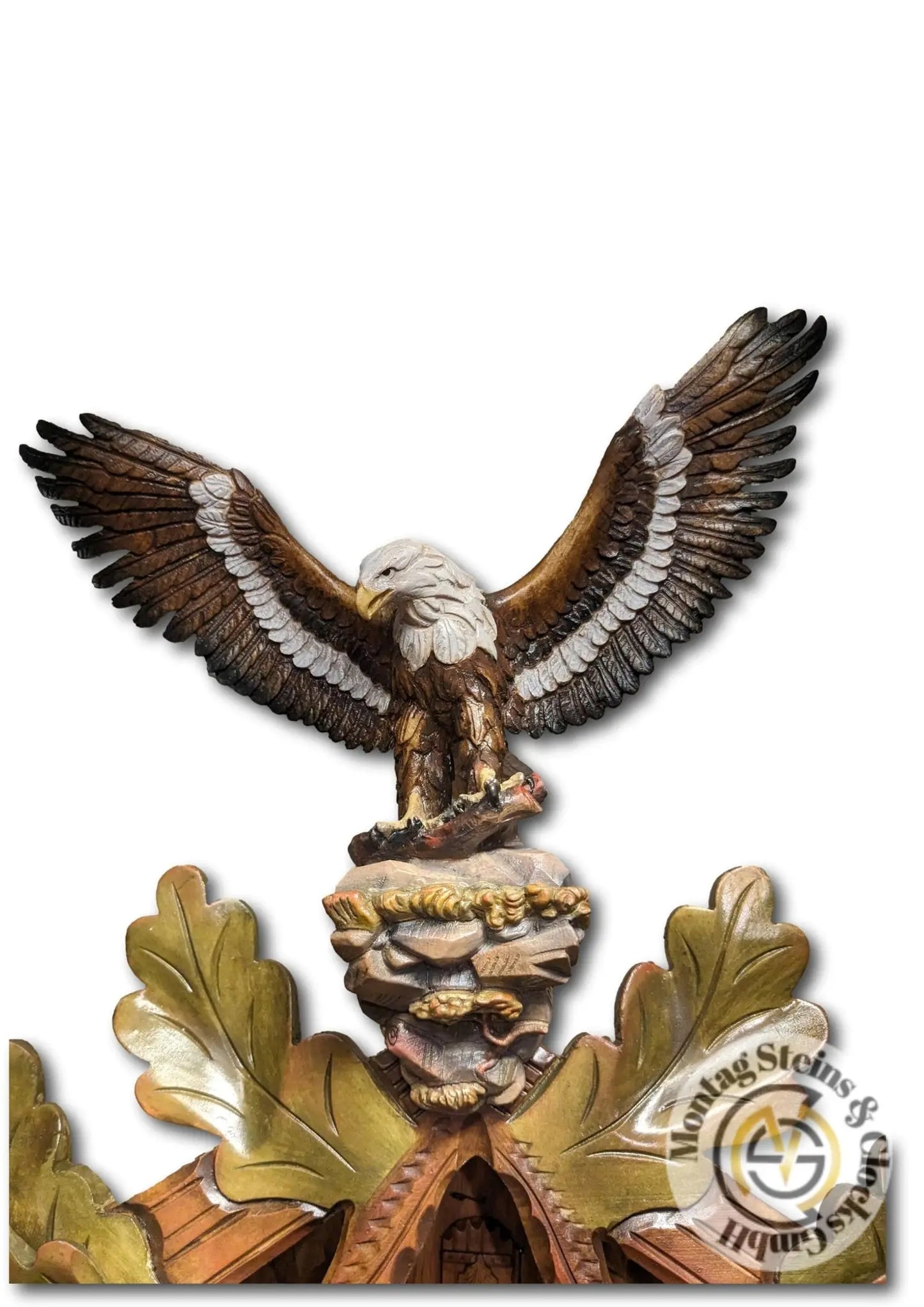 Climber with eagle colorful 8 day cuckoo clock with music Hoenes