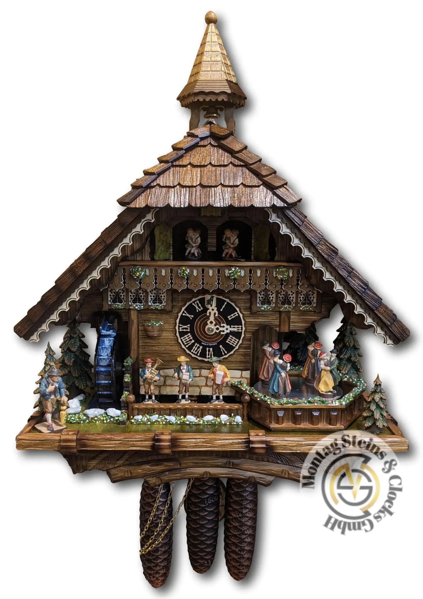 Clock of the year 2023 with real water wheel 8-day cuckoo clock Hoenes