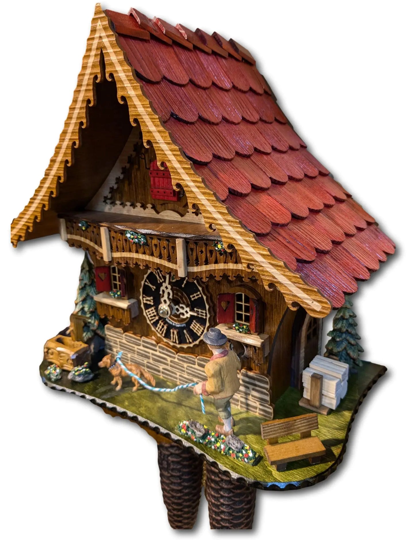 Doggy walker limited edition red roof 8 day cuckoo clock without music - Montag Steins & Clocks