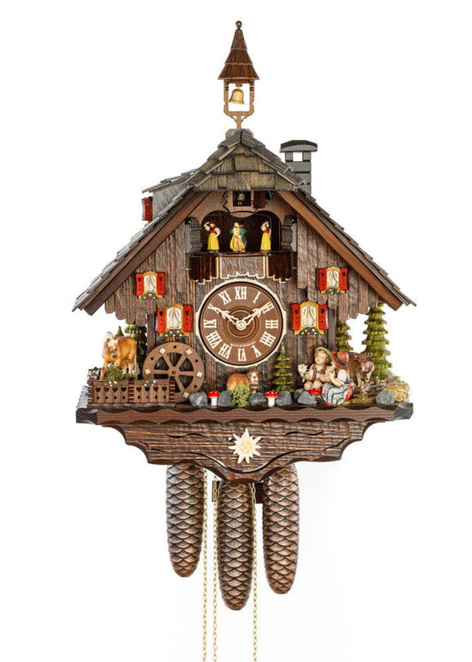 Edelweiss alm gray roof 8 day cuckoo clock with music Hekas