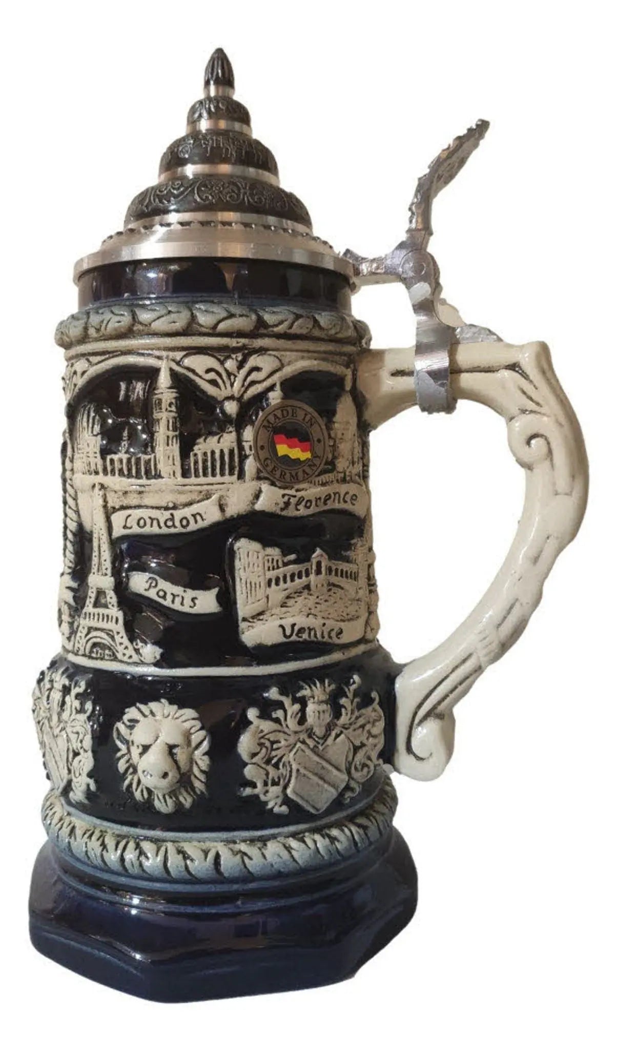 Expat Antique Blue 0.4L authentic German beer mug Montag Steins & Clocks