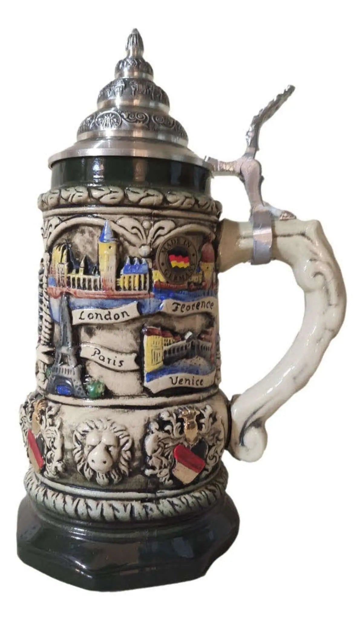 Expat Antique Painted 0.4L authentic German beer mug Montag Steins & Clocks