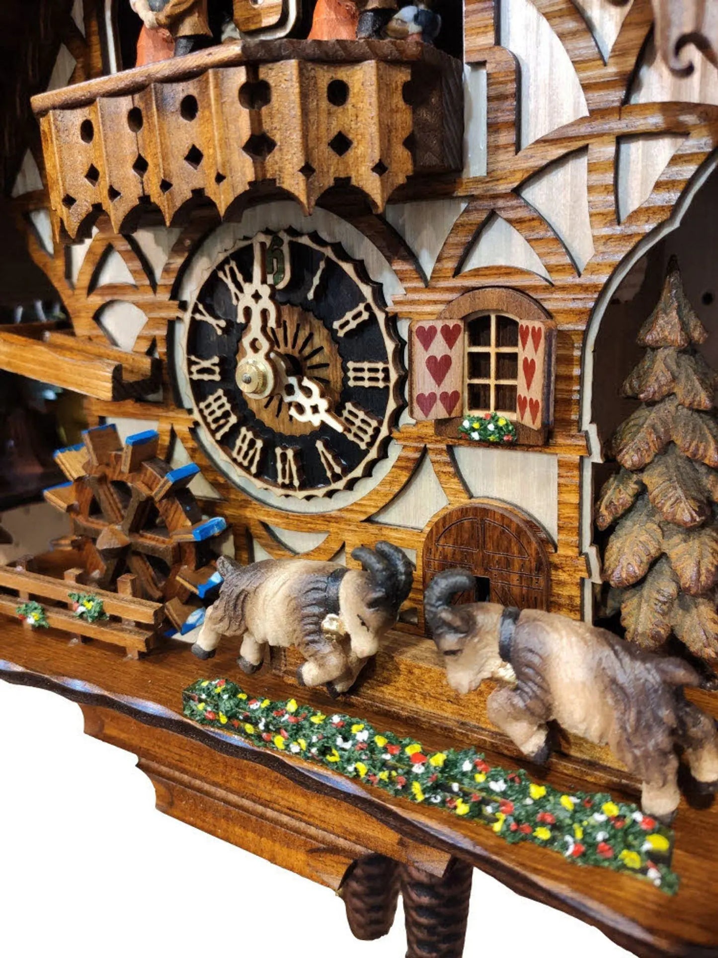 Head-banging goats with dancers 1 day Cuckoo clock with music Hoenes