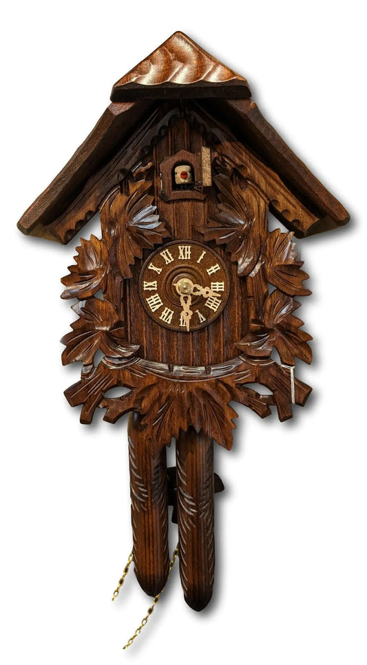 Hipped roof 1 day cuckoo clock with wooden weights - Montag Steins & Clocks