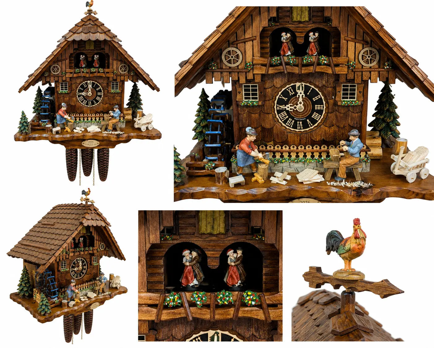 Hoenes Clock of the Year 2026 – 8 Day Musical Cuckoo Clock – Handmade in Germany – Solid Wood Figures Hoenes