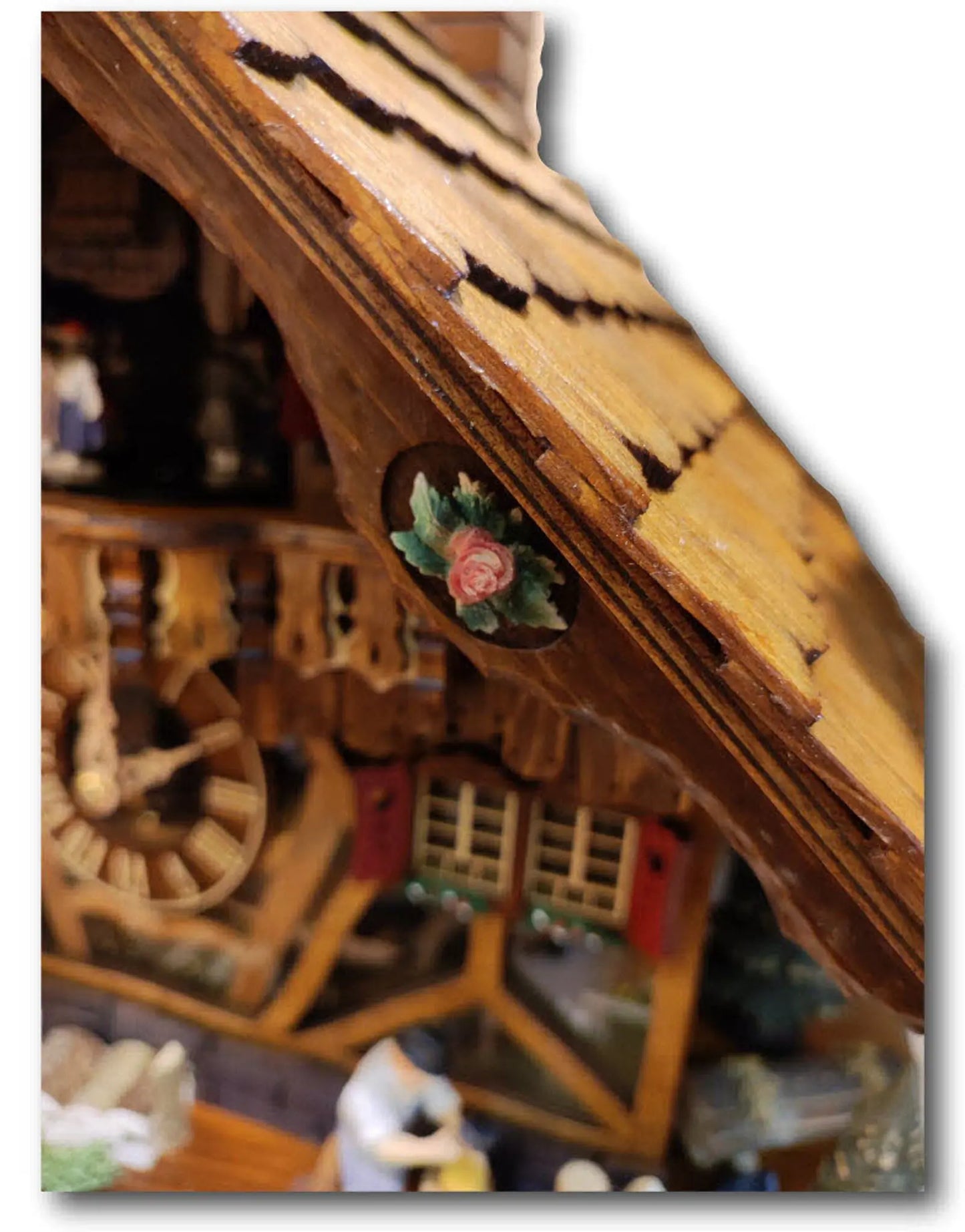 Horse-drawn carriage with plexiglass 8-day cuckoo clock Hekas
