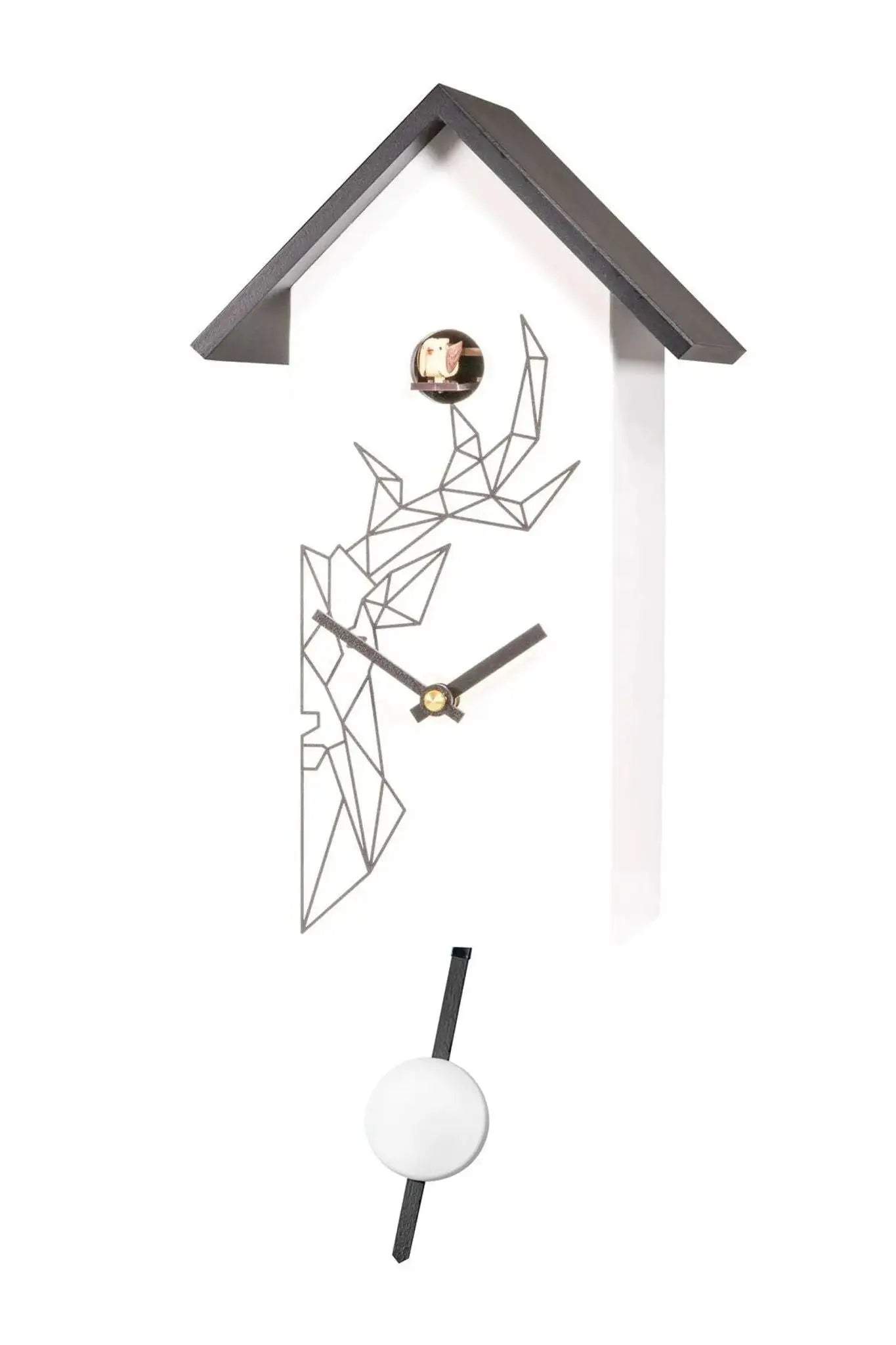 Modern quartz clock deer/white with music Engstler