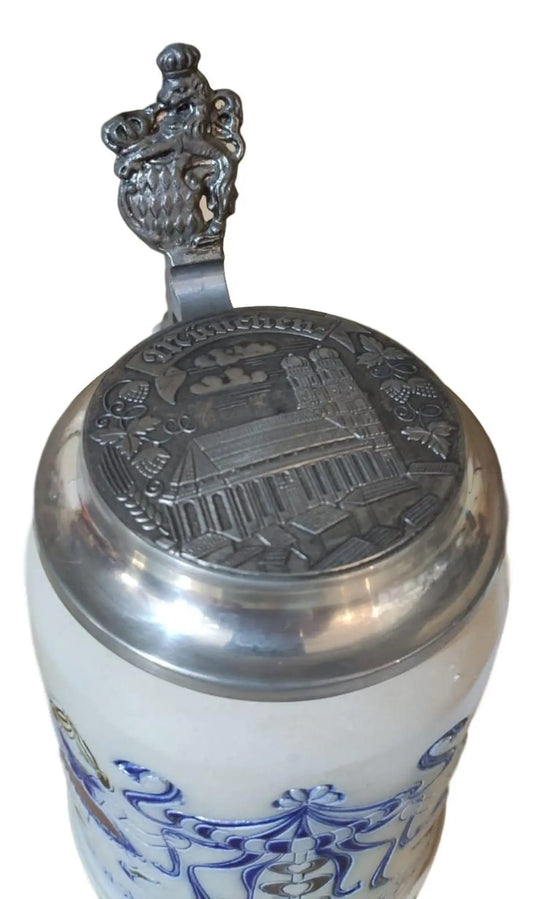 Oktoberfest 1987 salt-glazed 0.5 liter beer mug Montag Steins & Clocks