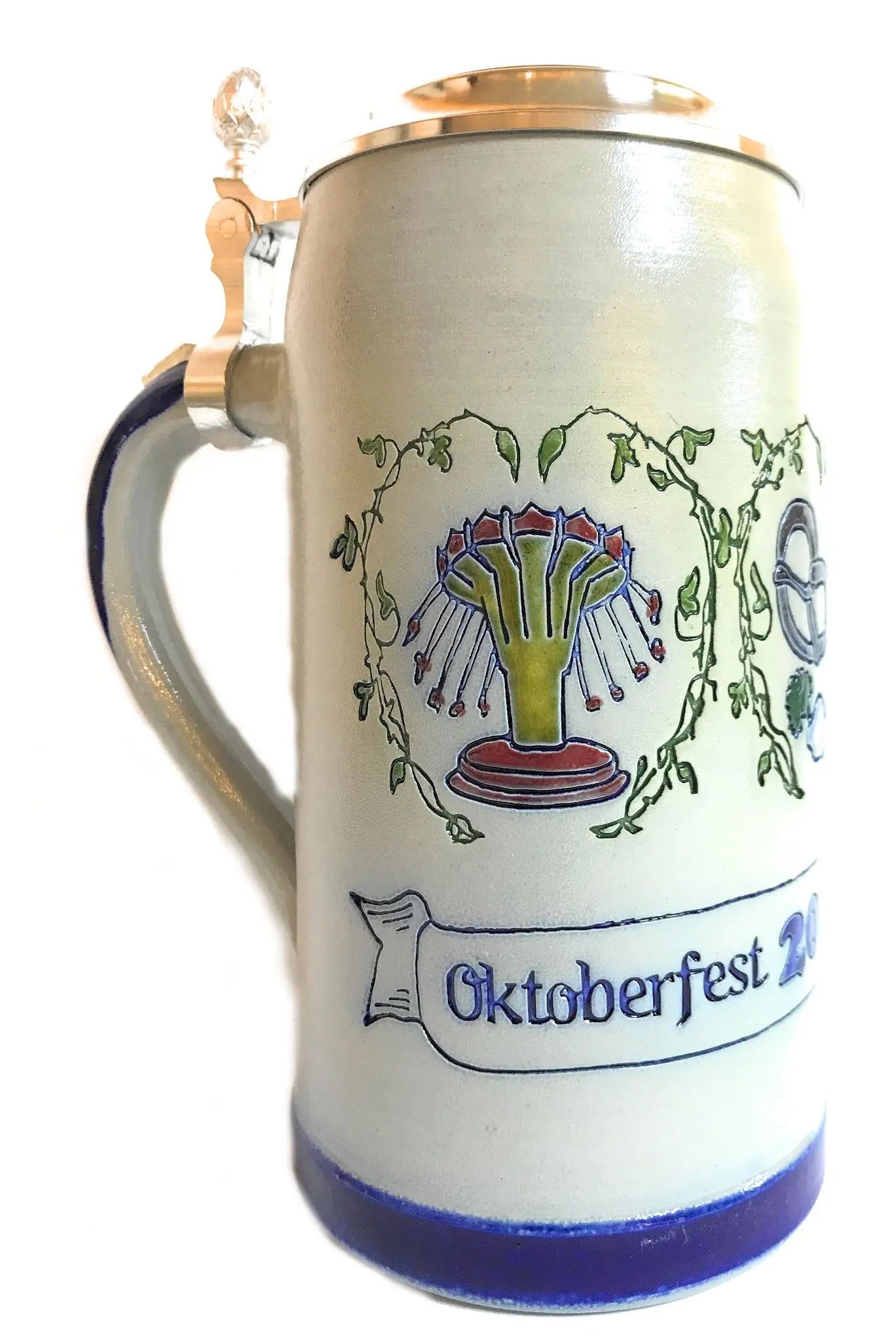 Oktoberfest 2017 salt glazed 1 liter beer mug Montag Steins & Clocks