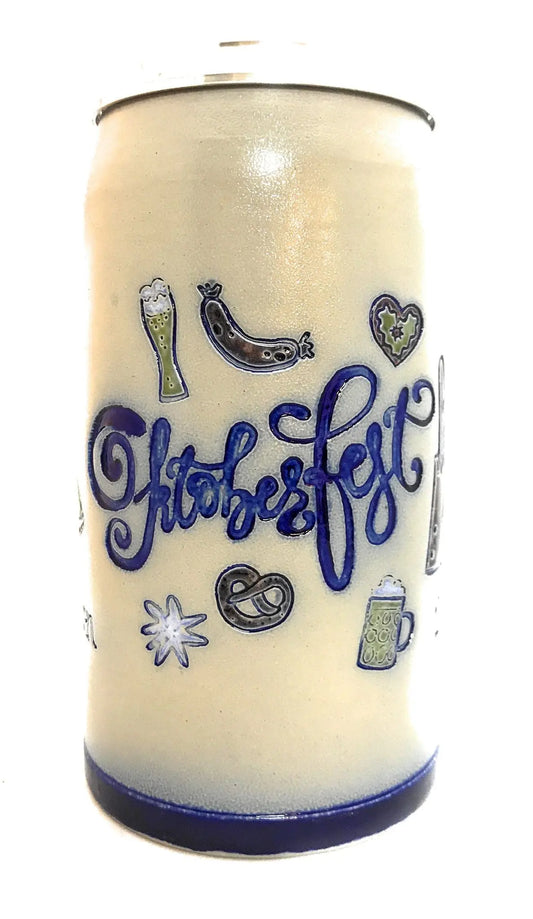 Oktoberfest 2019 salt-glazed 1 liter beer mug Montag Steins & Clocks