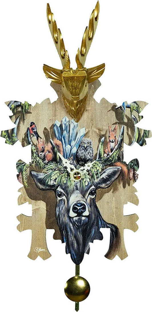 Quartz clock deer with music Trenkle