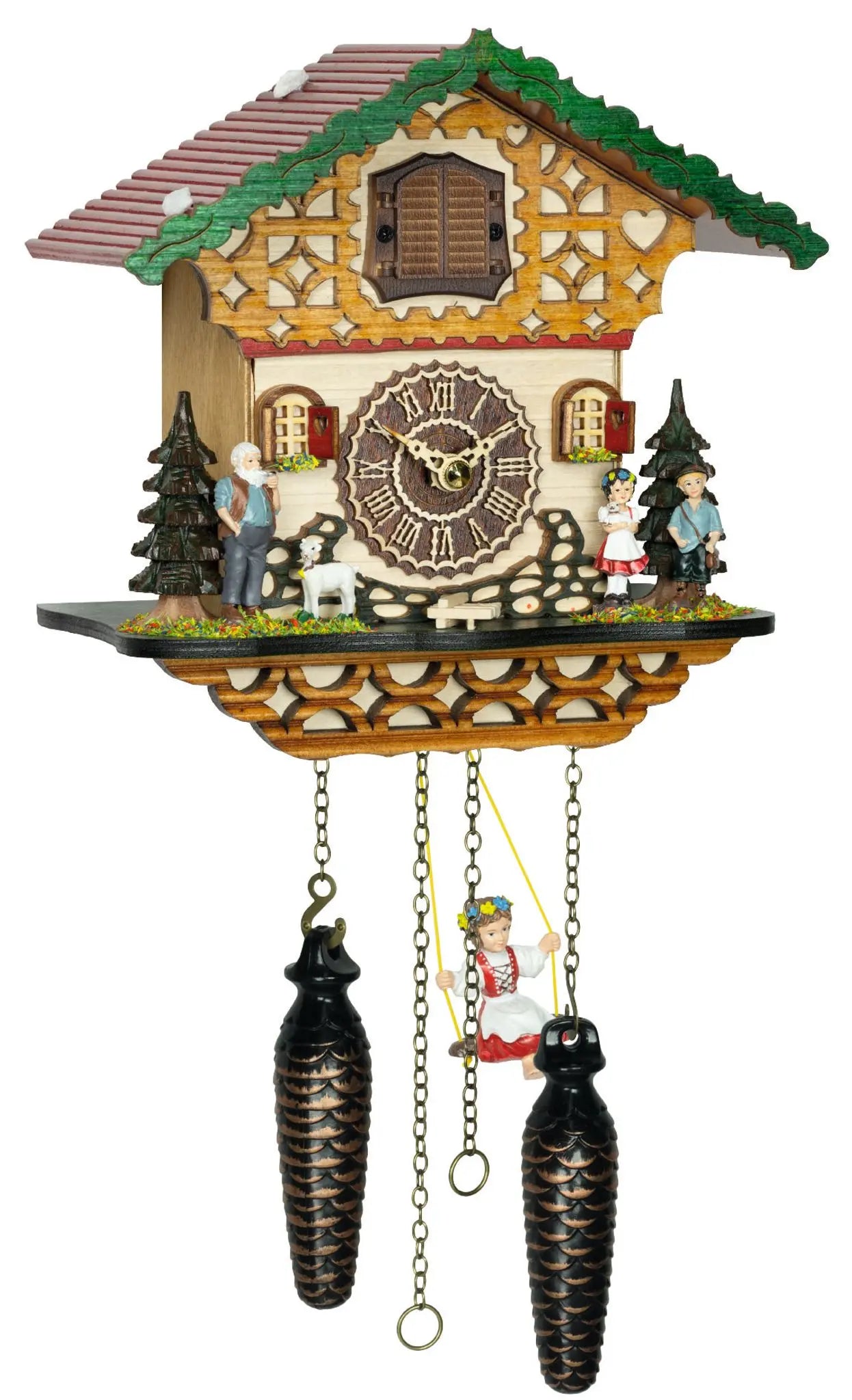 Quartz clock with music Heidi and Peter with rocking Heidi Trenkle
