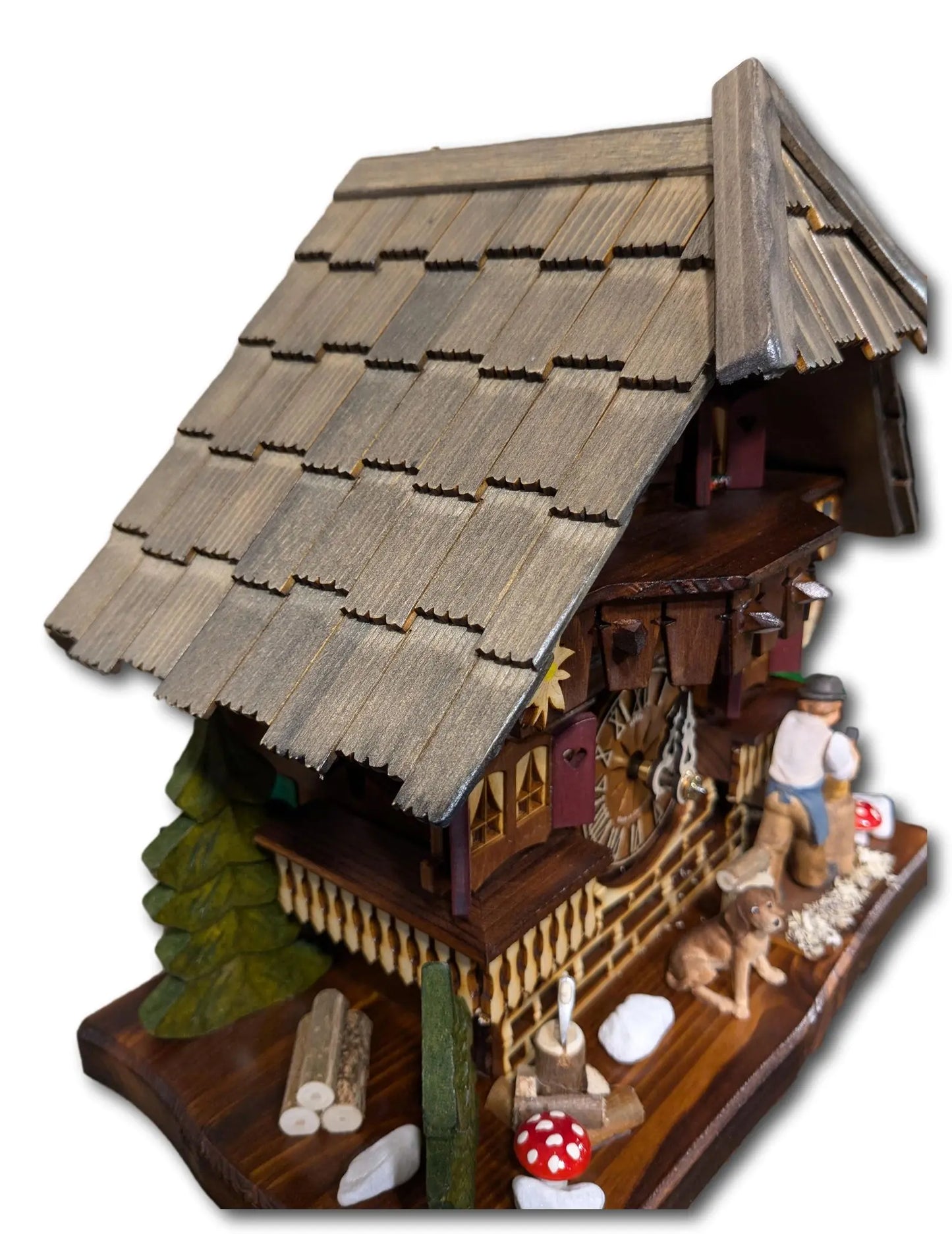 Woodchopper 1 day cuckoo clock grey roof - Montag Steins & Clocks