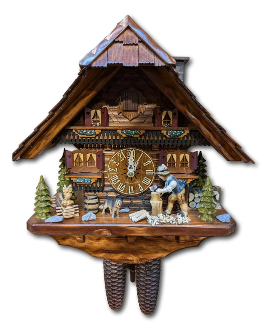 Woodchopper traditional 8 day cuckoo clock - Montag Steins & Clocks