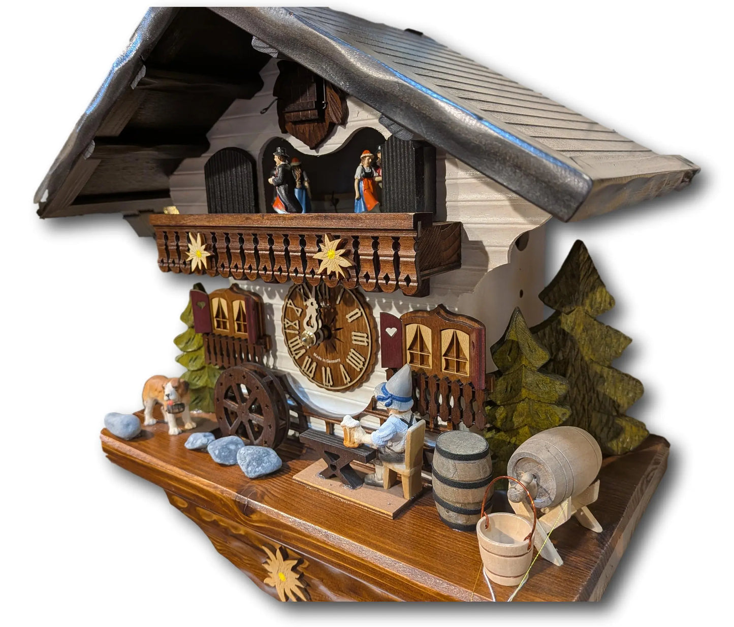 Beer Drinker with Pointed Hat 1 Day Cuckoo Clock with Music Hekas
