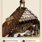 Hand-carved wooden roof shingles and beer garden scene | Montag Steins & Clocks