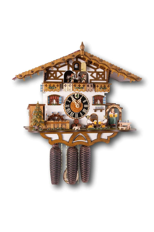 Beer garden with Zenzi 8 days cuckoo clock with music Hoenes