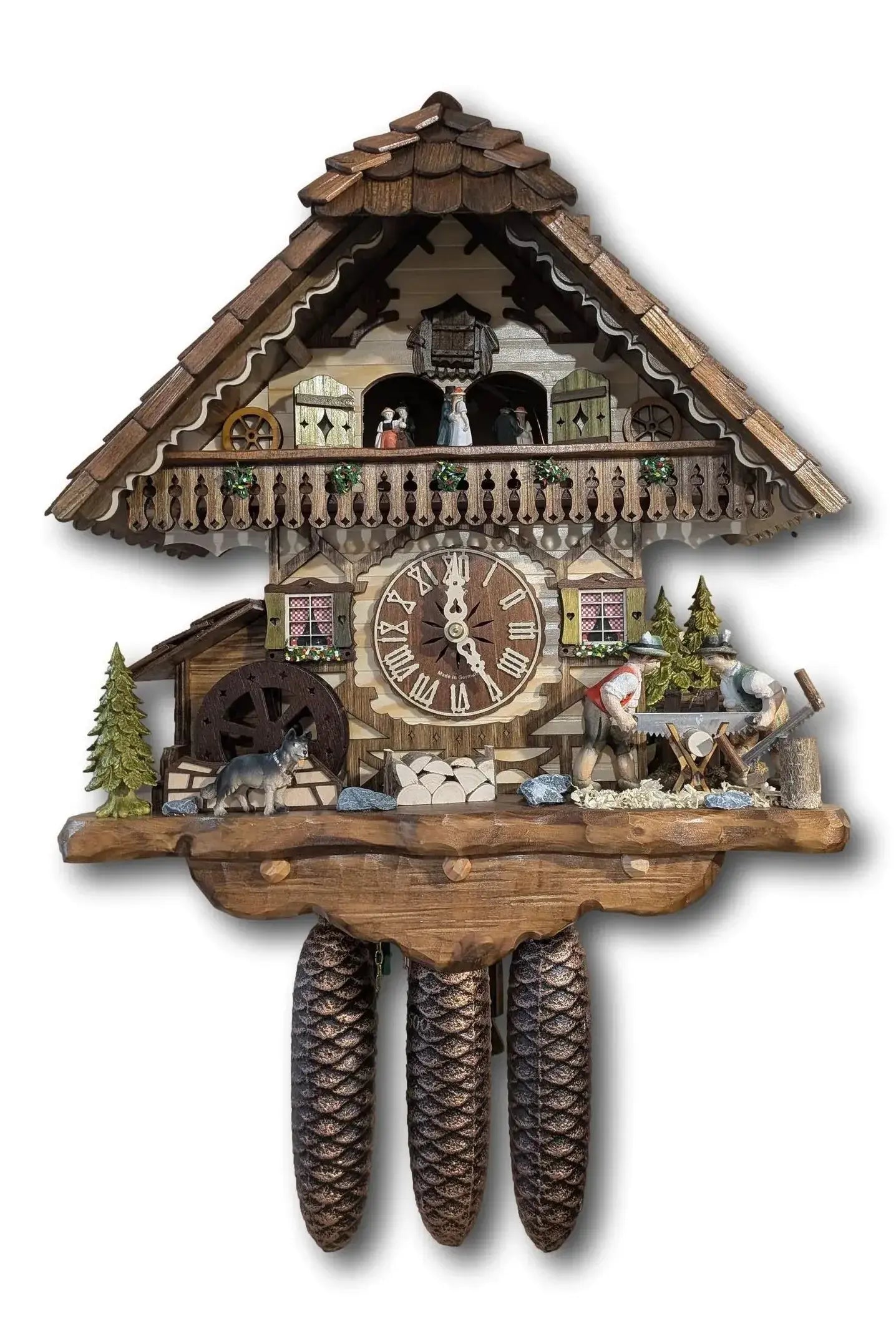 Black Forest Chalet Cuckoo Clock – 8 Day Movement – Music & Dancers Hekas