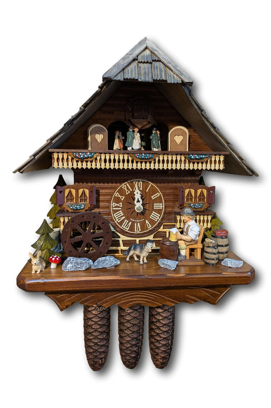 Black Forest Cuckoo Clock – Beer Drinker – NEW 2026 Model – 8 Day Movement – Automatic Night Shut-Off – Music – Handmade in Germany – HEKAS Hekas