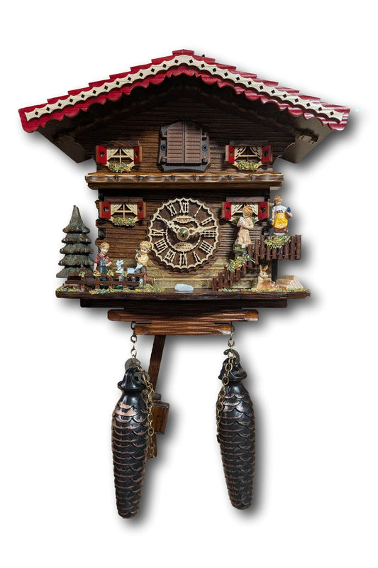 Black Forest Cuckoo Clock – Children with Deer – Quartz Movement – 12 Melodies – Light Sensor Night Shut-Off – Trenkle Uhren – Made in Germany Trenkle