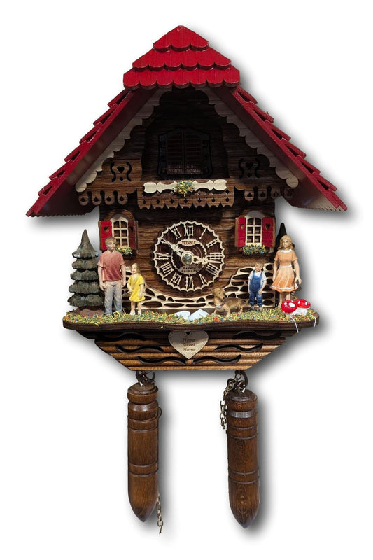 Black Forest Cuckoo Clock – Family Time Scene – Quartz Movement – Light Sensor Night Shut-Off – Trenkle Uhren – Made in Germany Trenkle