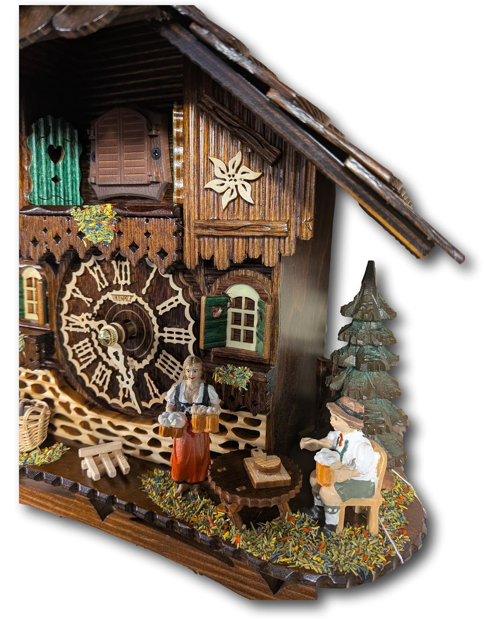 Black Forest Cuckoo Clock with Tractor – Quartz Movement – Chalet Style – Light Sensor Night Shut-Off – Trenkle Uhren – Made in Germany Trenkle