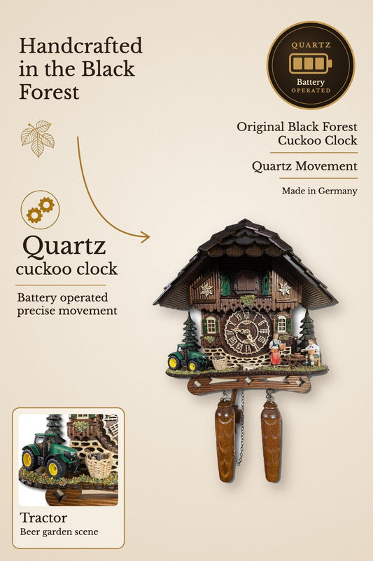Black Forest quartz cuckoo clock with tractor – Trenkle | Montag Steins & Clocks