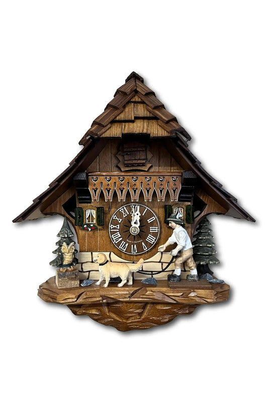 Black Forest Dog Walker Cuckoo Clock – 1 Day Movement Montag Steins & Clocks