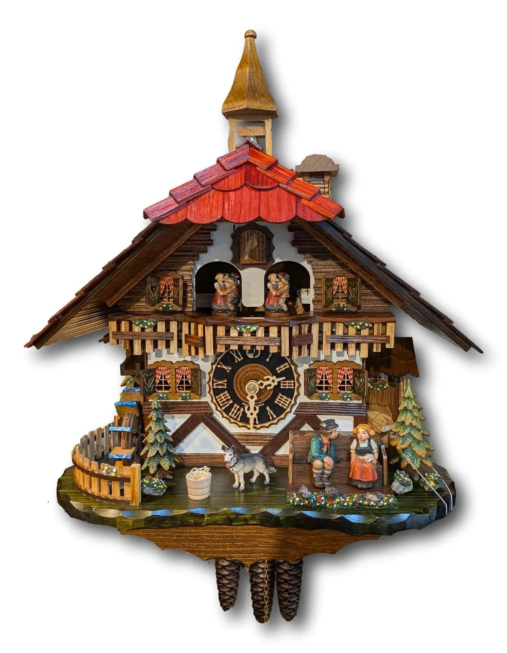 Black Forest Kissing Couple Cuckoo Clock – 1 Day Movement – Music & Moving Figures Hekas