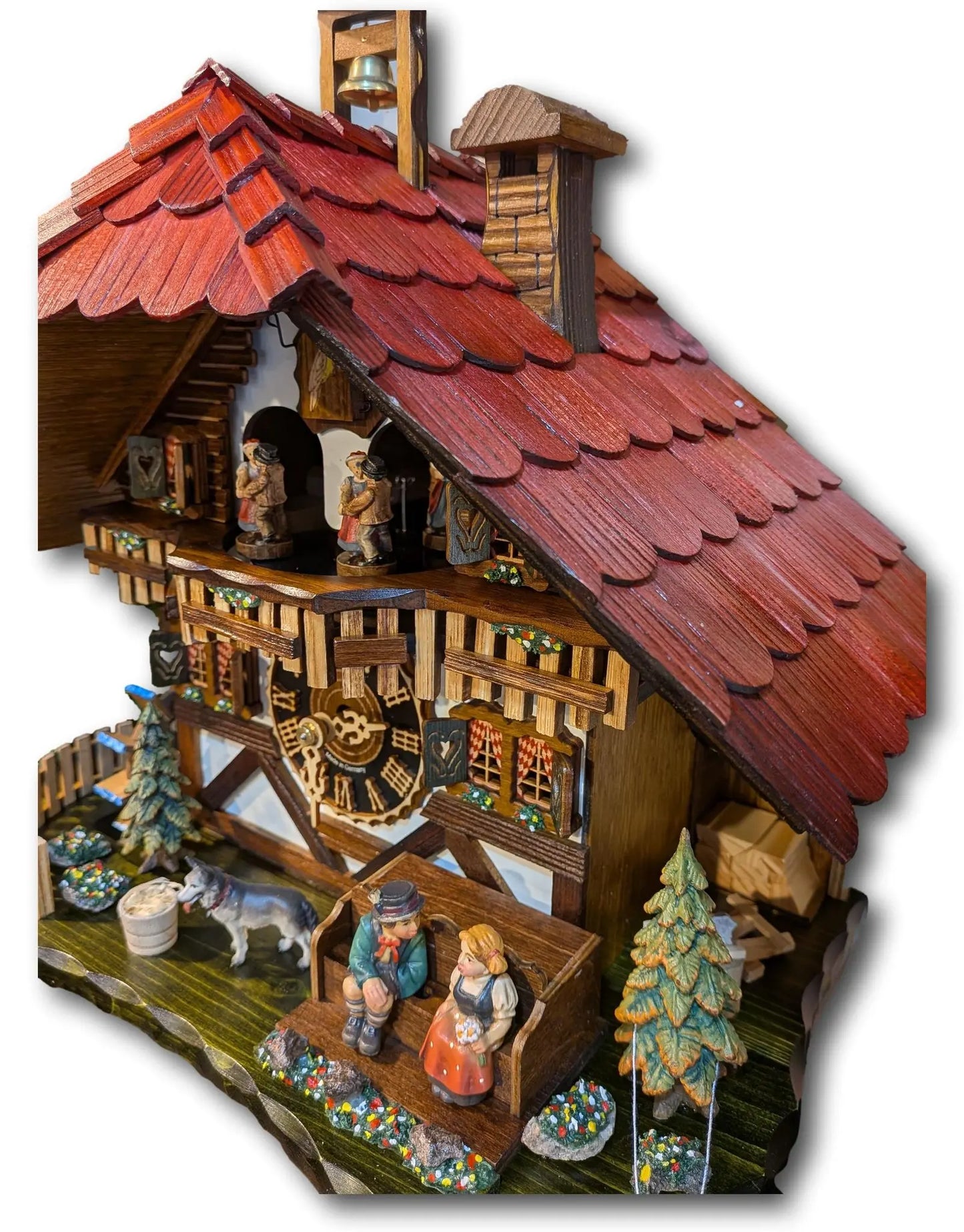 Black Forest Kissing Couple Cuckoo Clock – 1 Day Movement – Music & Moving Figures Hekas