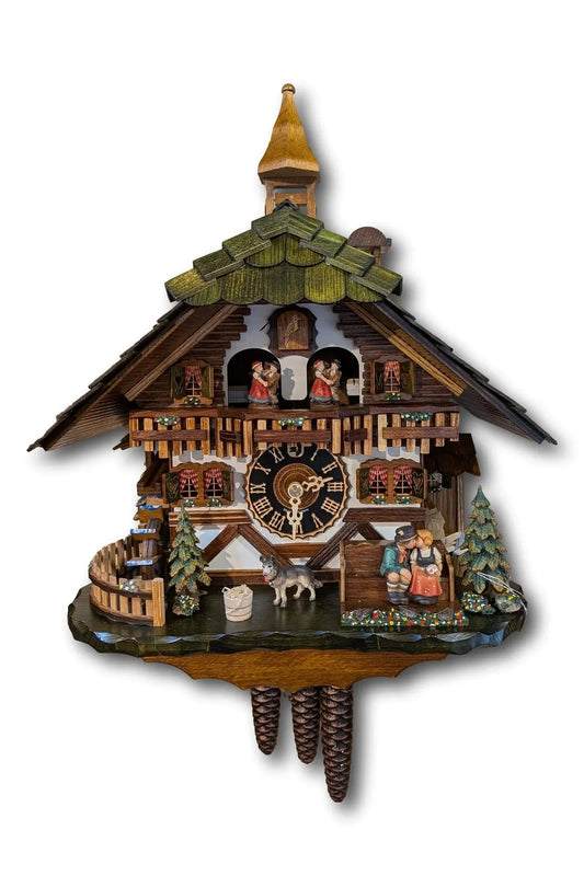 Black Forest Kissing Couple Cuckoo Clock – 1 Day Movement – Music & Moving Figures Montag Steins & Clocks