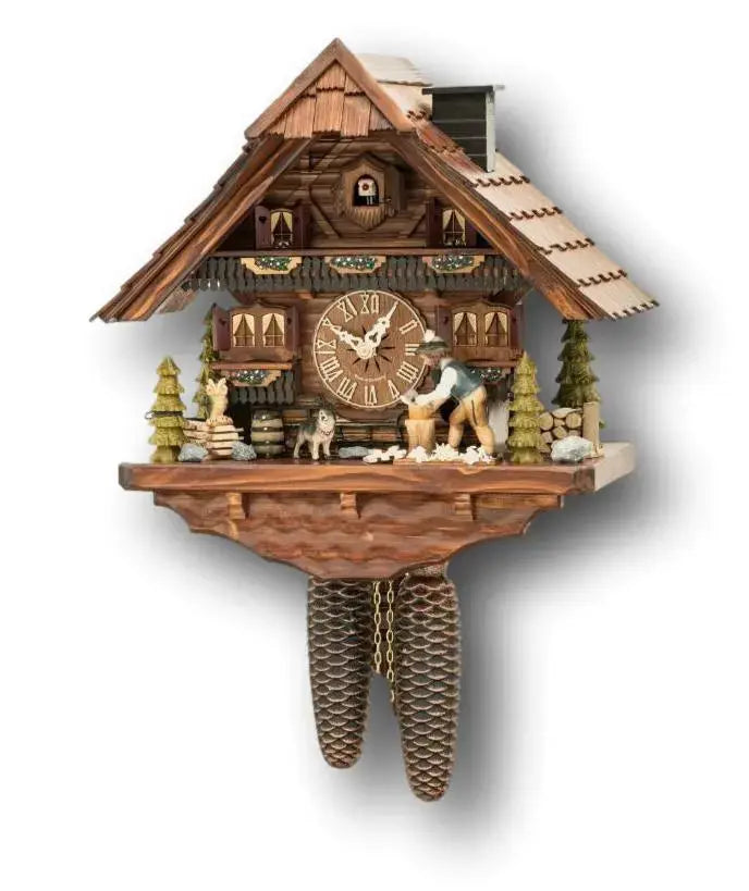 Black Forest Wood Chopper Cuckoo Clock – 8 Day Movement Hekas