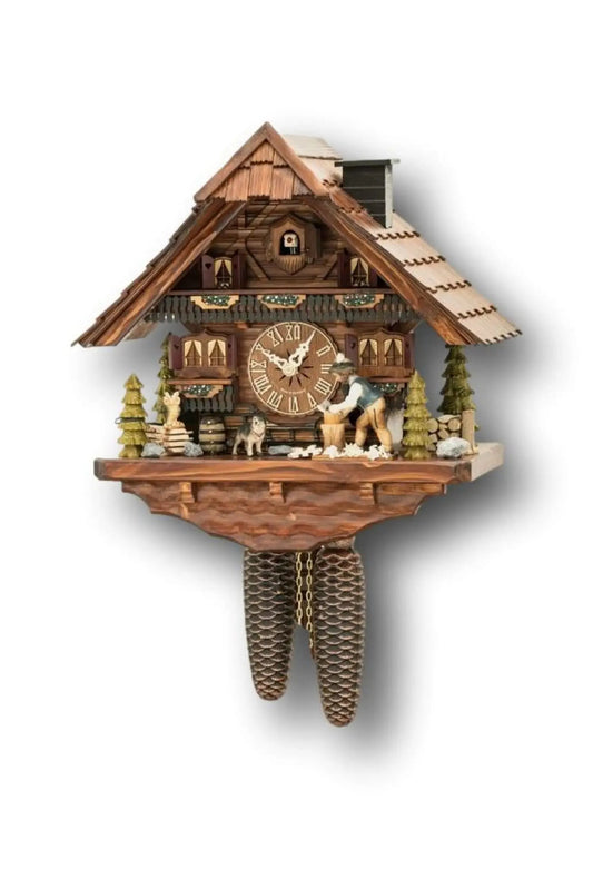 Black Forest Wood Chopper Cuckoo Clock – 8 Day Movement Hoenes