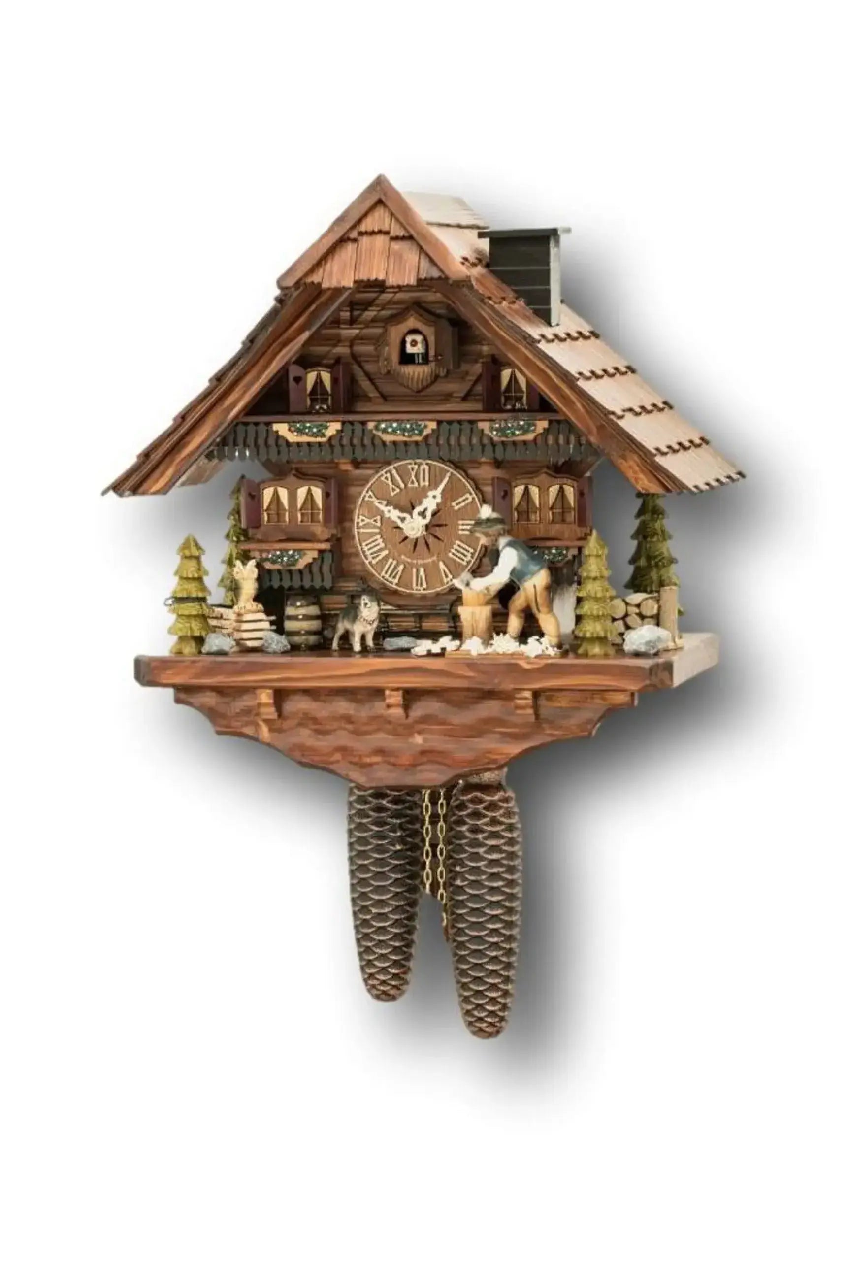 Black Forest Wood Chopper Cuckoo Clock – 8 Day Movement Hoenes