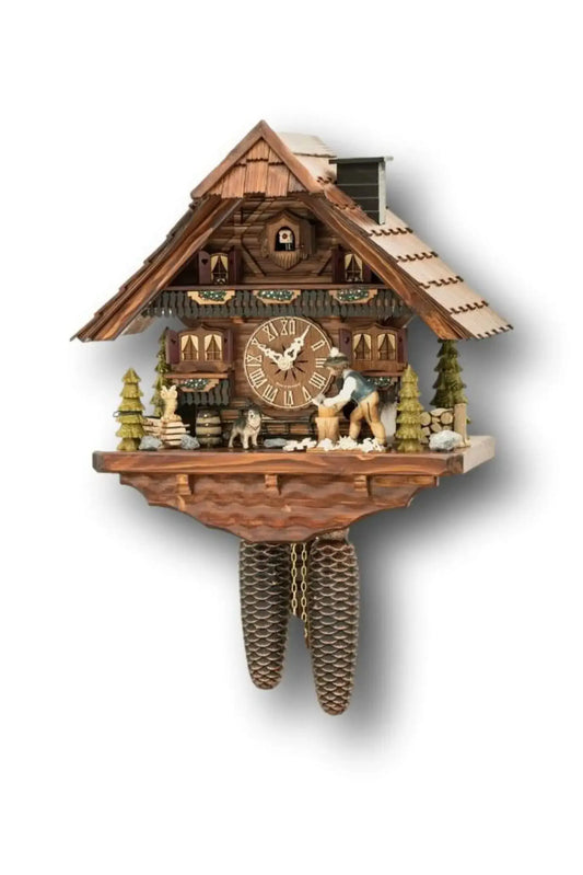 Black Forest Wood Chopper Cuckoo Clock – 8 Day Movement Hoenes