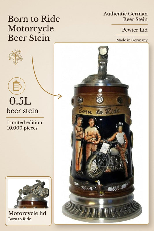 Born to Ride Motorcycle beer stein – hero