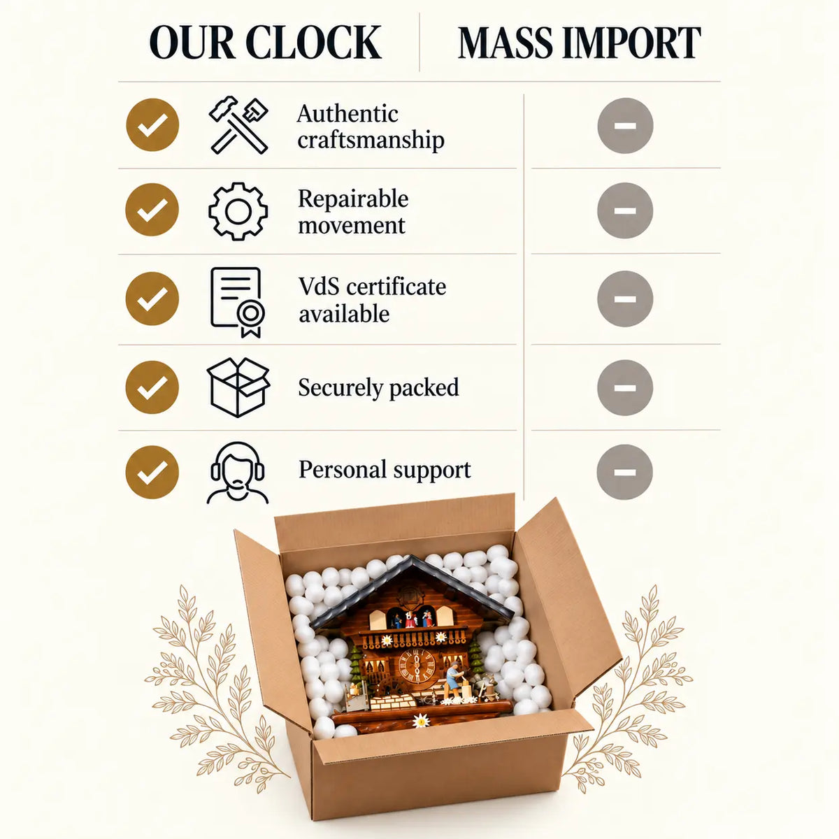 Christmas Chalet 8-Day Cuckoo Clock with Santa's Sleigh and Reindeer