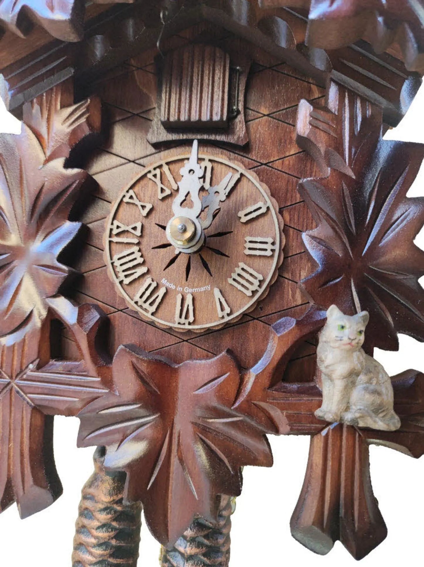 Reloj de cuco clásico con gato 1 día