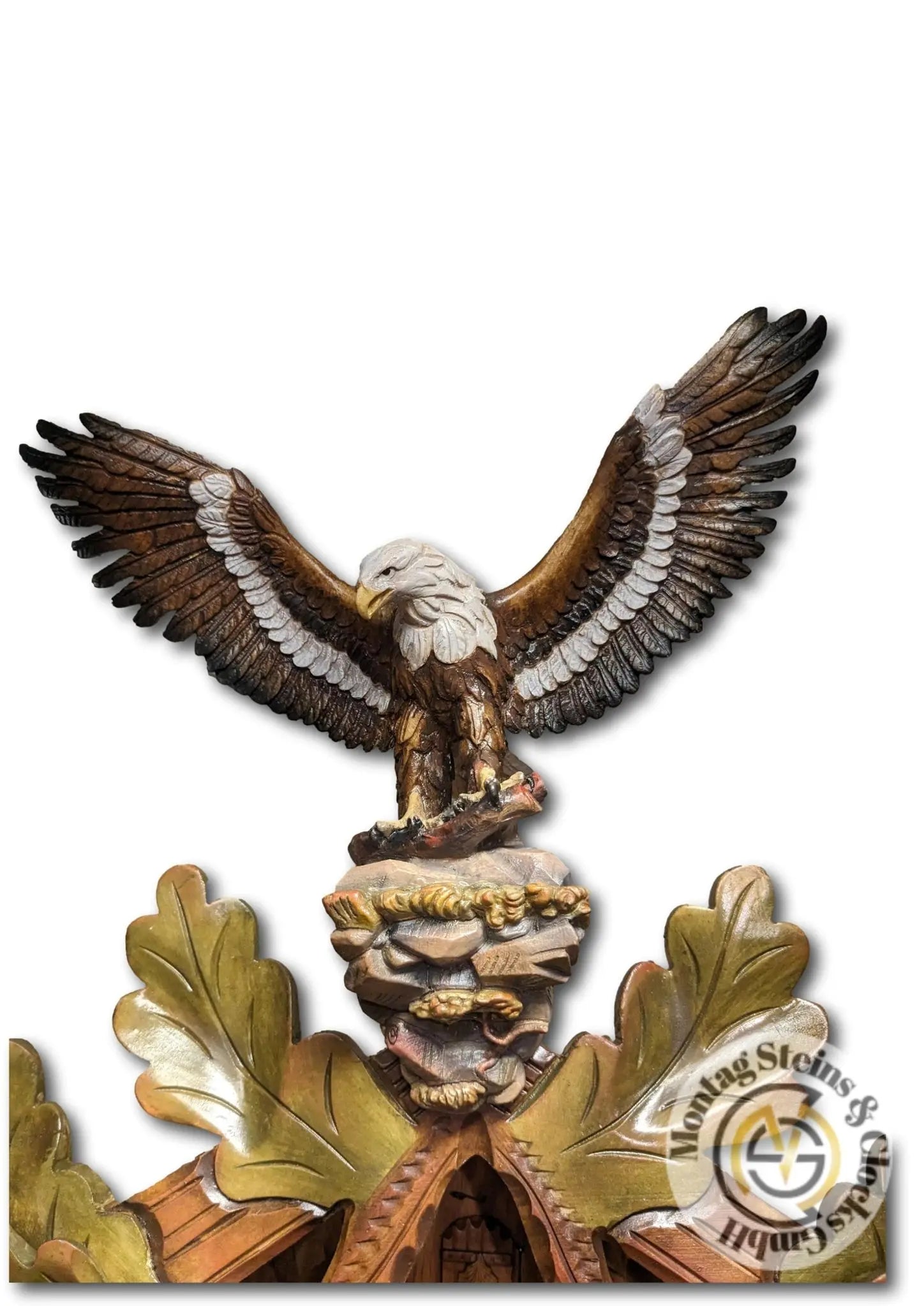 Climber with eagle colorful 8 day cuckoo clock with music Hoenes