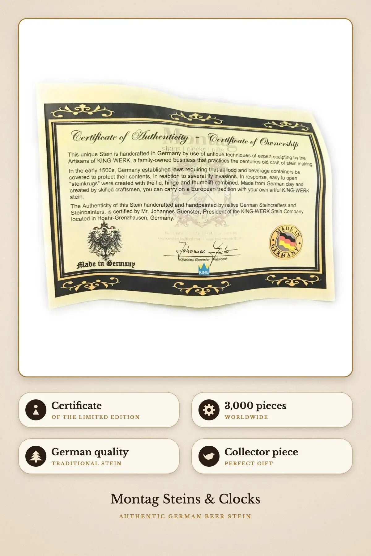 Contiki Europe black – certificate of the limited edition | Montag Steins & Clocks