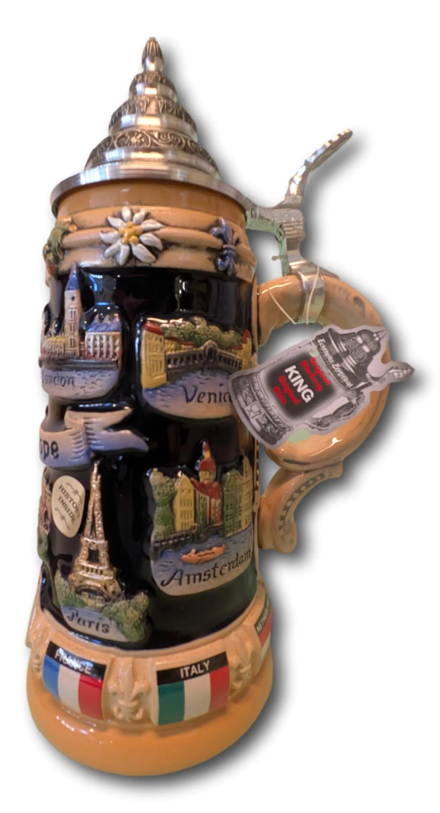 Contiki Europe 400ml yellow painted German beer mug Montag Steins & Clocks