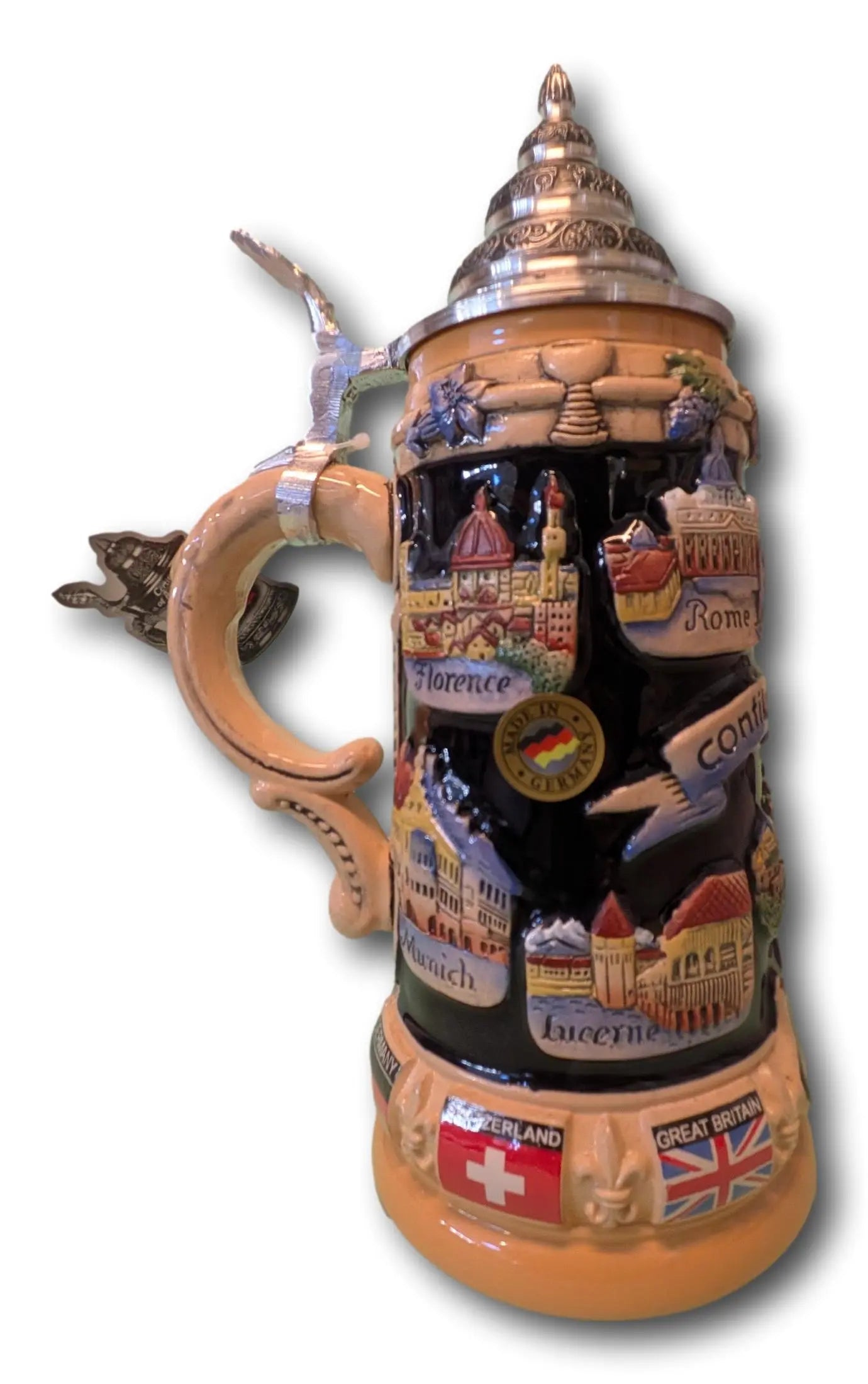 Contiki Europe 400ml yellow painted German beer mug Montag Steins & Clocks