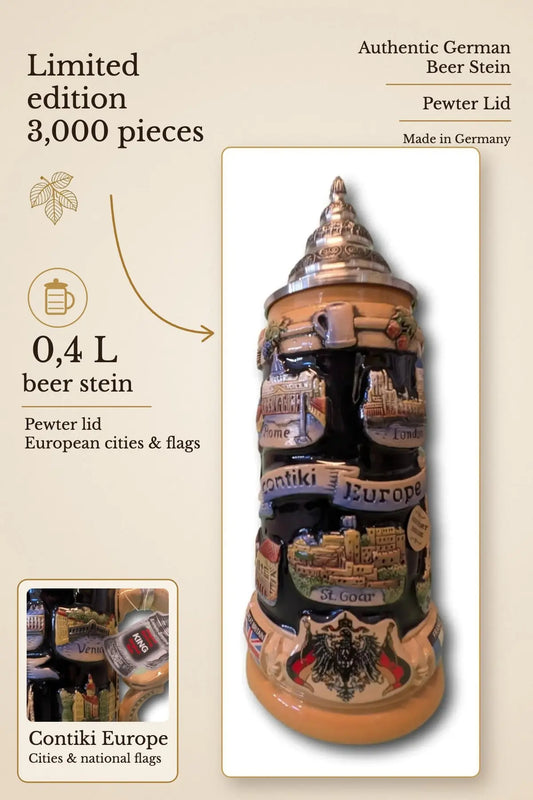 Contiki Europe 0,4L German beer stein – limited edition 3,000 pieces | Montag Steins & Clocks